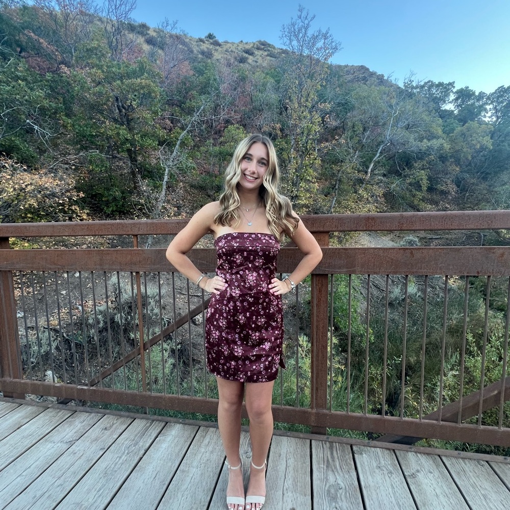 Altar'd State Red and Black Strapless  Dress